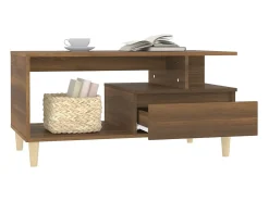 Mesa De Centro*vidaxl Mesa centro 90x49x45 cm derivados de madeira carvalho castanho Natural claro
