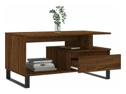 vidaxl Mesa centro 90x49x45 cm derivados de madeira carvalho castanho^ Mesa De Centro