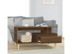 Mesa De Centro| Mesa centro 90x49x45 cm derivados de madeira carvalho PT112388 Castanho