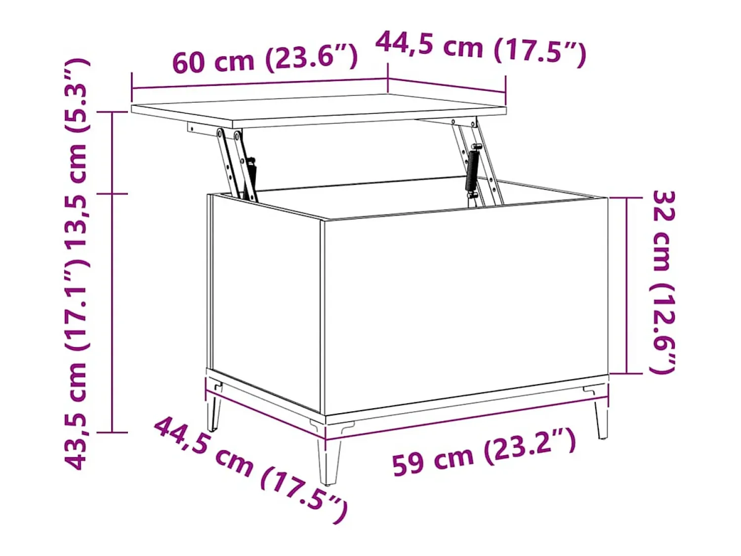 Mesa De Centro|vidaxl Mesa centro 60x44,5x45 cm derivados madeira carvalho castanho Natural claro