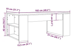 Mesa De Centro|vidaxl Mesa centro 102x55x42cm derivados de madeira carvalho artisiano Natural claro