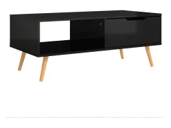 Mesa De Centro*vidaxl Mesa centro 100x49,5x43cm derivados de madeira brilhante Preto