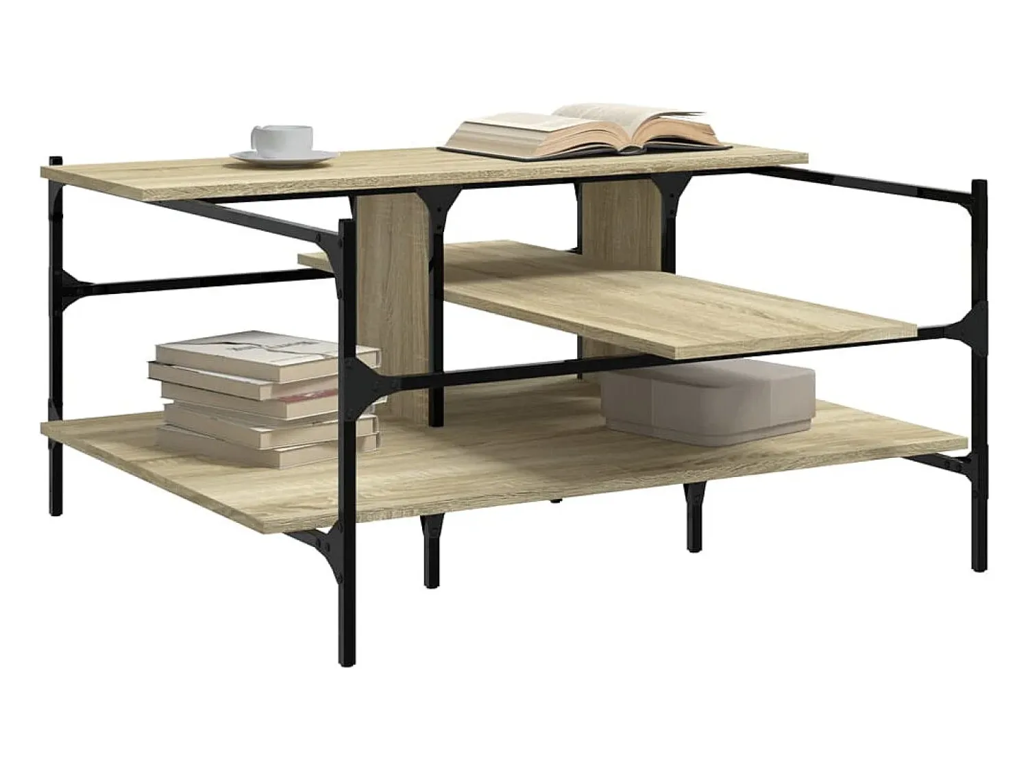 Mesa De Centro*vidaxl Mesa centro 100x100x48,5cm derivados madeira de carvalho sonoma Natural claro