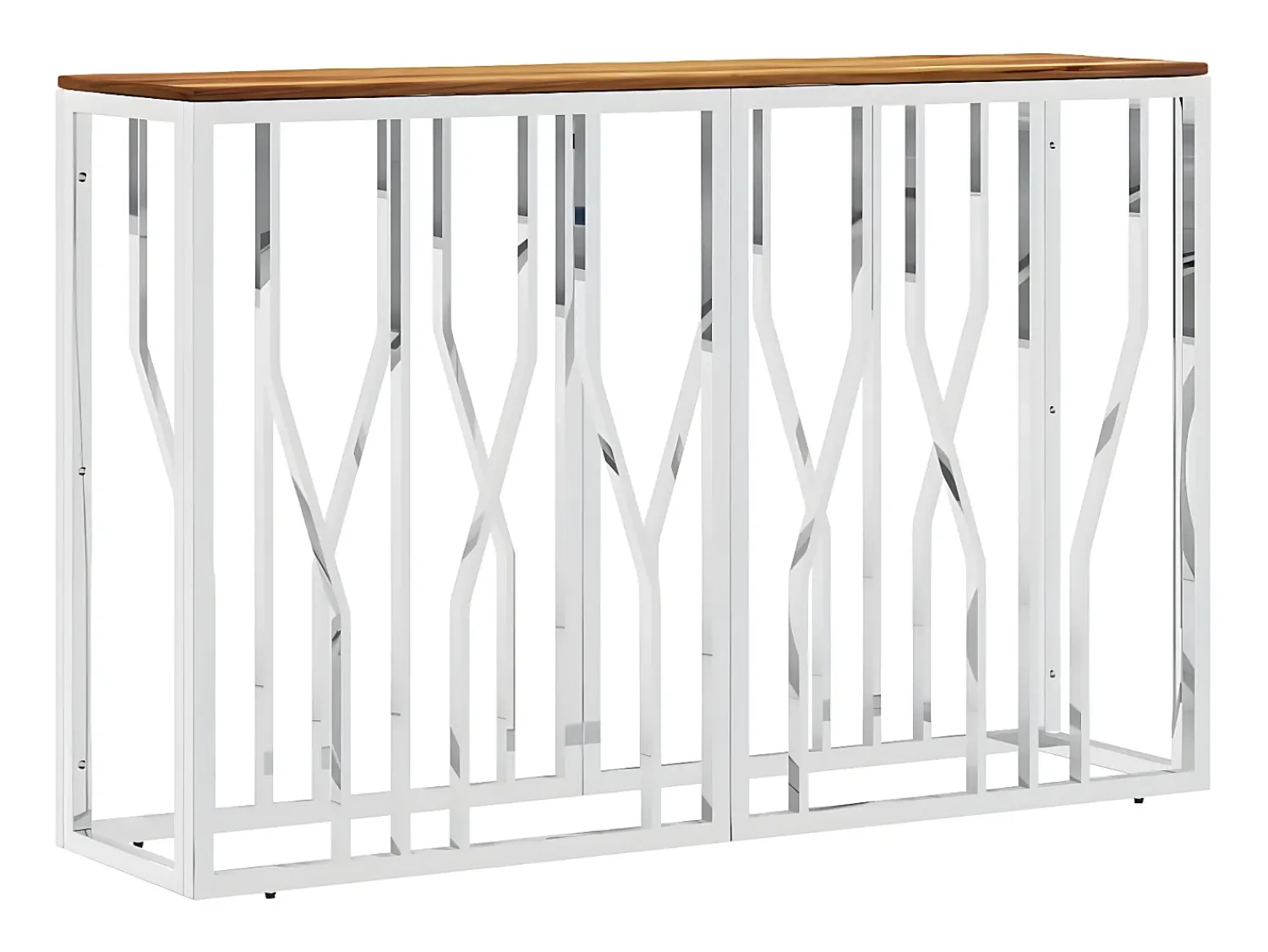 Best Mesa consola aço inoxidável/madeira de acácia maciça PT425498 Prateado