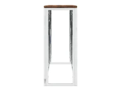 Discount Mesa consola aço inoxidável e madeira recuperada maciça PT848804 Prateado