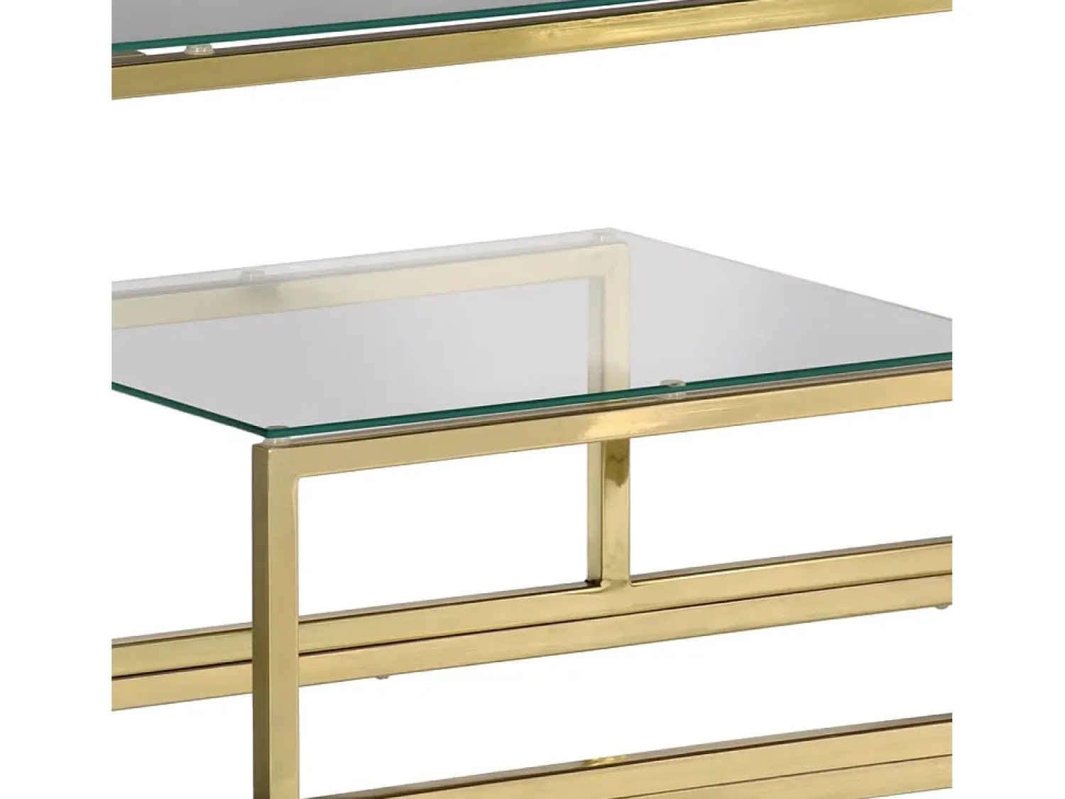 Hot vidaxl Mesa consola aço inoxidável e vidro temperado Dourado
