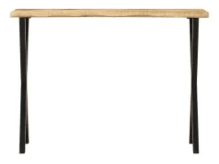 Consola| Mesa consola c/ borda viva 105x33x76cm madeira mangueira maciça PT491275 Castanho