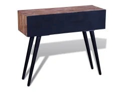 Mesa consola com 3 gavetas, madeira de teca reciclada PT463204^ Consola