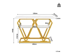 Hauss Spole Mesa consola com tampo com efeito mármore - Pés em metal dourado -^ Consola