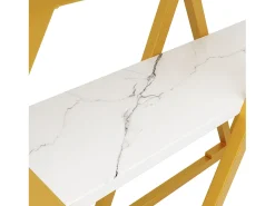 Hauss Spole Mesa consola com tampo com efeito mármore - Pés em metal dourado -^ Consola