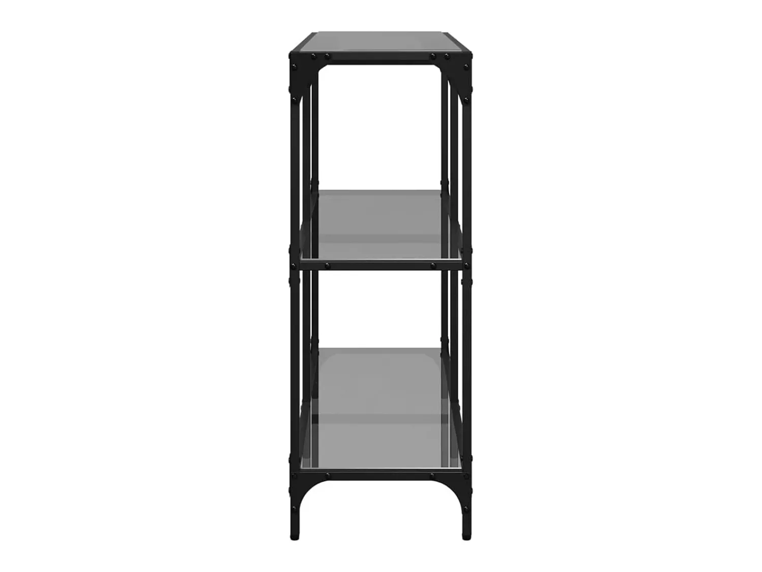 Best Mesa consola com tampo em vidro 98x30x81 cm aço PT215107 Preto