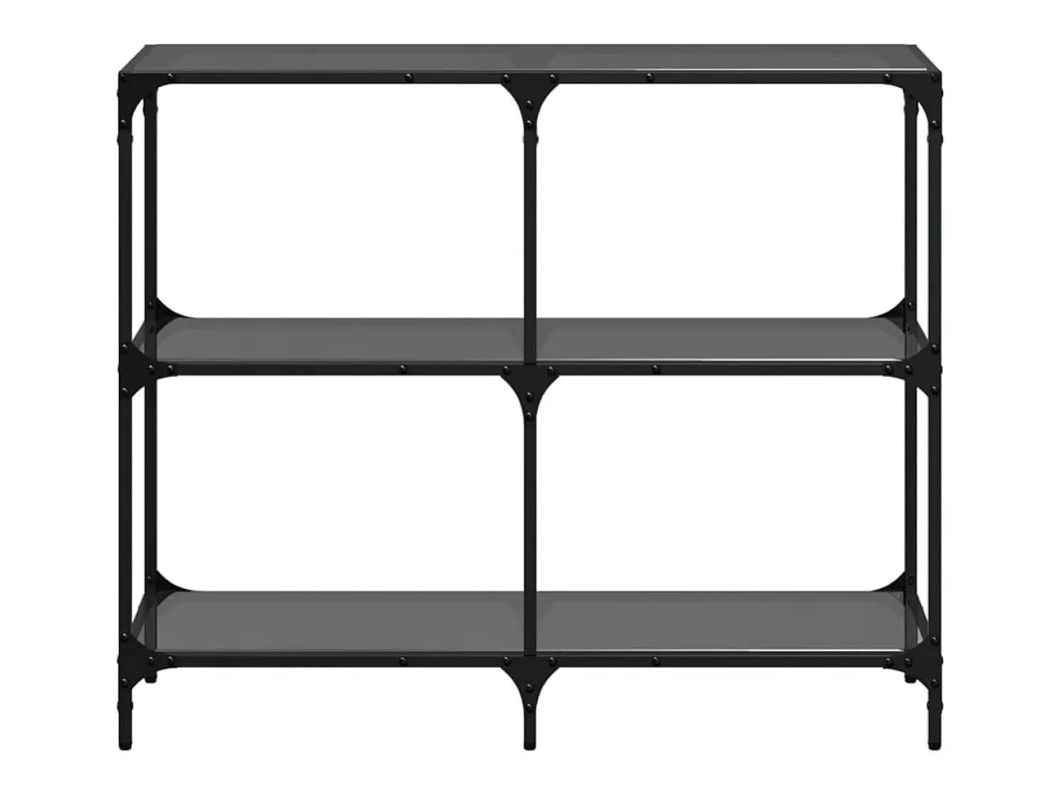 Best Mesa consola com tampo em vidro 98x30x81 cm aço PT215107 Preto