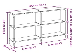 Consola|vidaxl Mesa consola com tampo em vidro 158,5x30x81 cm aço Transparente