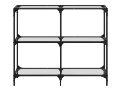 Best Mesa consola com tampo em vidro 98x30x81 cm aço PT828074 Transparente
