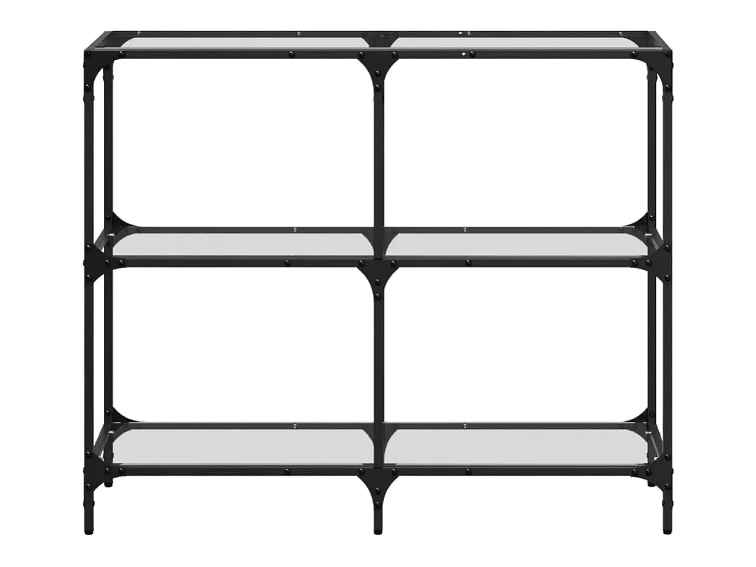 vidaxl Mesa consola com tampo em vidro 98x30x81 cm aço Transparente