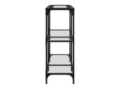 vidaxl Mesa consola com tampo em vidro 98x30x81 cm aço Transparente