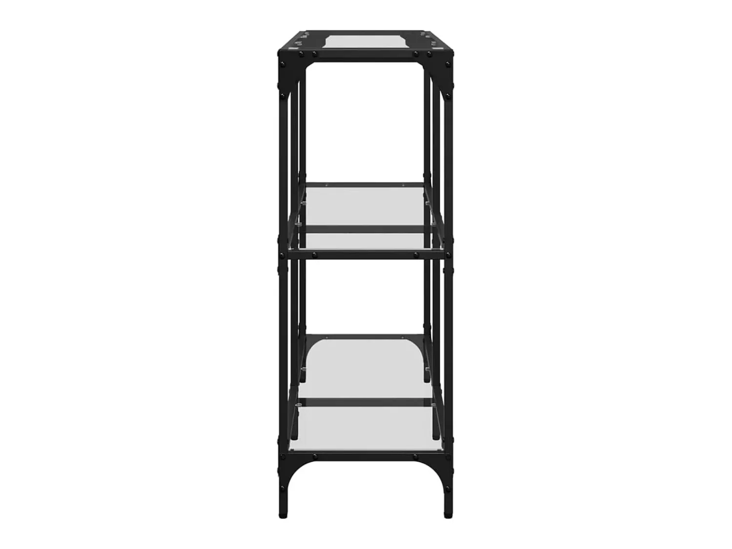 vidaxl Mesa consola com tampo em vidro 98x30x81 cm aço Transparente