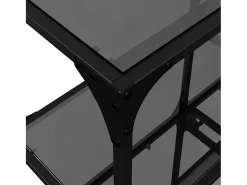 vidaxl Mesa consola com tampo em vidro 98x30x81 cm aço^ Consola