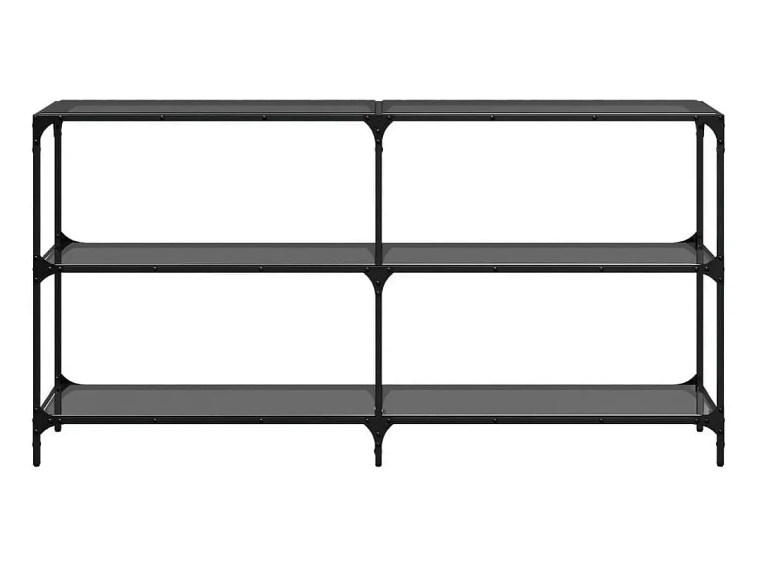 vidaxl Mesa consola com tampo em vidro 158,5x30x81 cm aço^ Consola