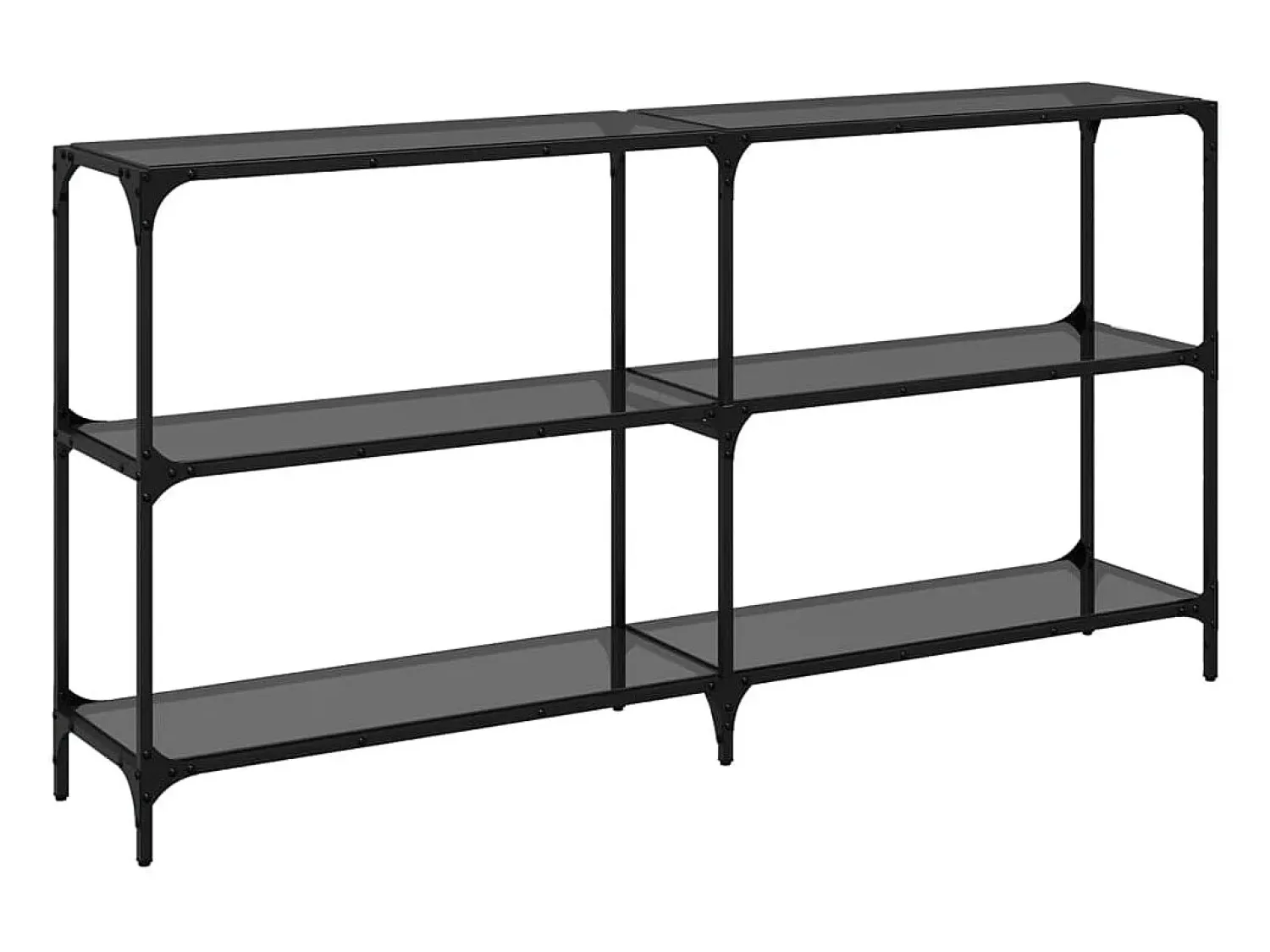 vidaxl Mesa consola com tampo em vidro 158,5x30x81 cm aço^ Consola