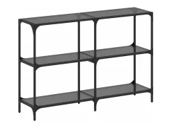 Consola| Mesa consola com tampo em vidro 118,5x30x81 cm aço PT571866 Preto