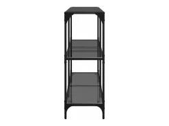 Consola| Mesa consola com tampo em vidro 118,5x30x81 cm aço PT571866 Preto