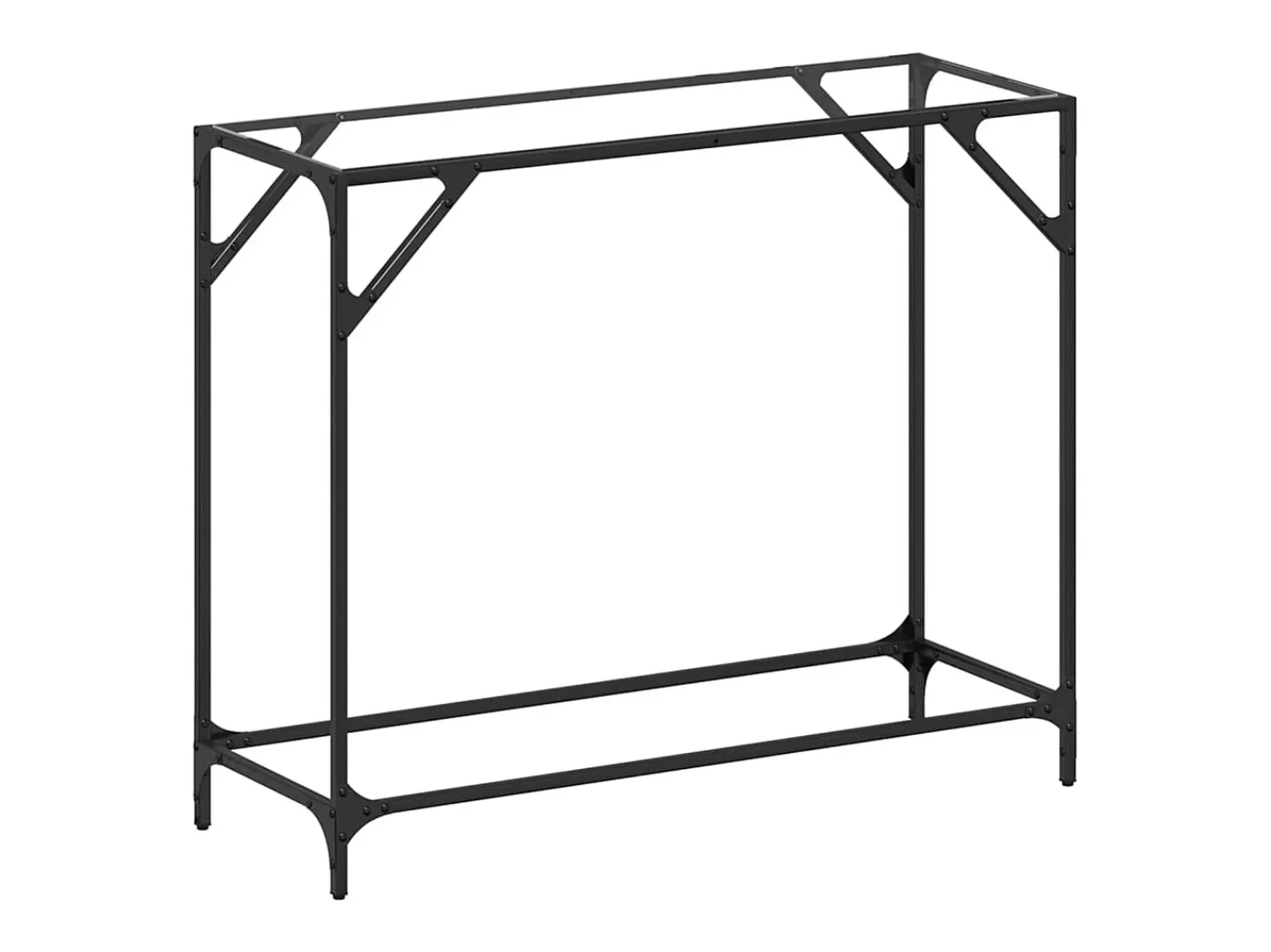 Clearance vidaxl Mesa consola com tampo em vidro 98x35x81 cm aço Transparente
