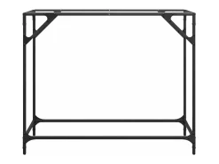 Clearance vidaxl Mesa consola com tampo em vidro 98x35x81 cm aço Transparente