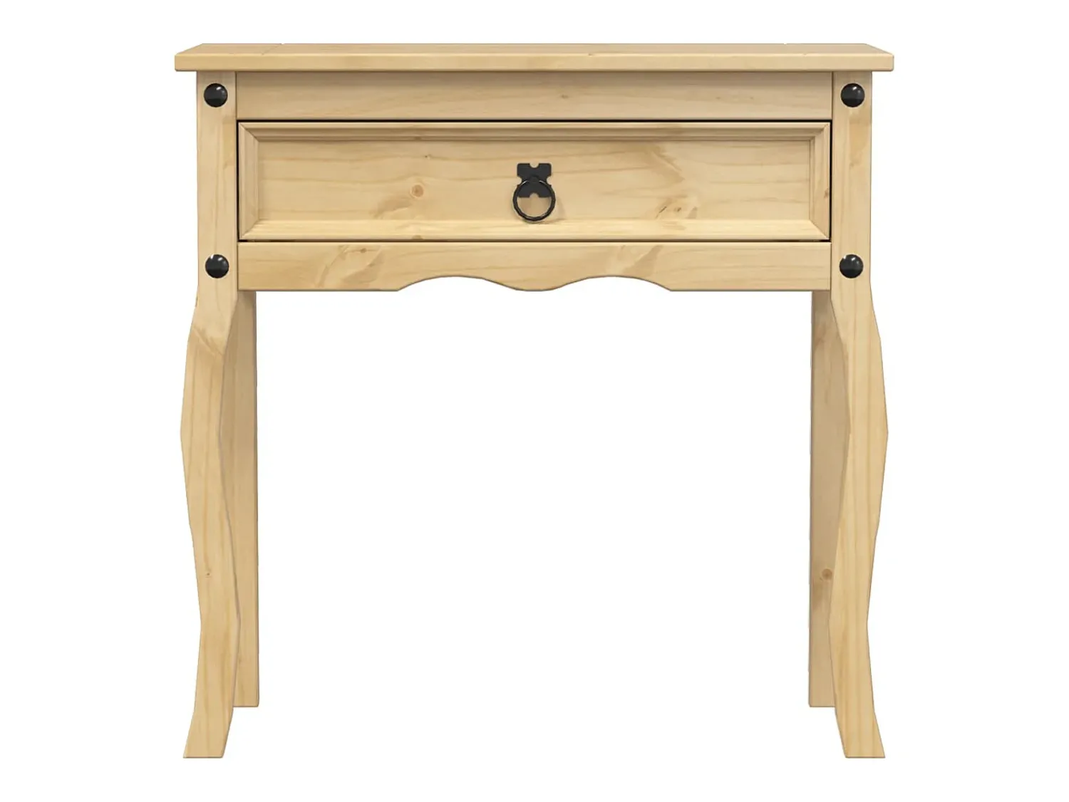 Consola* Mesa consola Corona 73x35x73 cm madeira de pinho maciça PT605178 Castanho
