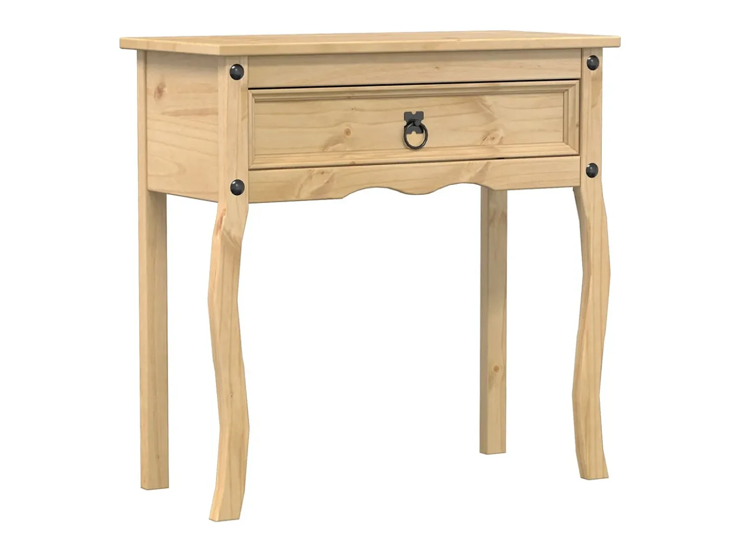 Consola* Mesa consola Corona 73x35x73 cm madeira de pinho maciça PT605178 Castanho