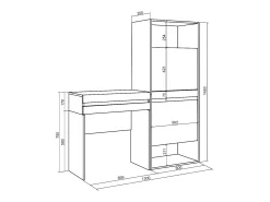 Skraut Home Mesa consola de entrada, 130x35x145cm, Com gaveta, Sapateira,^ Consola