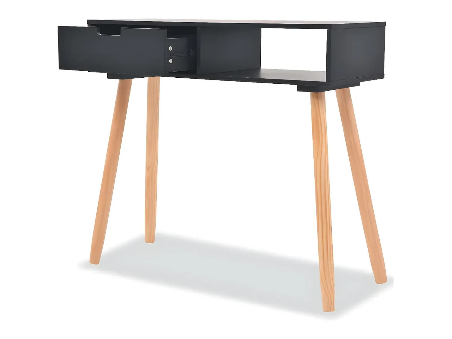 Sale Mesa consola de pinho maciço 80x30x72 cm PT772173 Preto