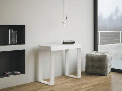 ITAMOBY Mesa consola extensível 90x40/300 cm Tecno Cinza Branca quadro Branco