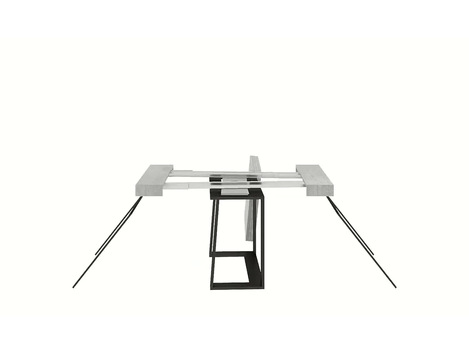 Consola|ITAMOBY Mesa consola extensível 90x40/288 cm Asia Cimento quadro Antracite Cinzento