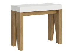 ITAMOBY Mesa consola extensível 90x40/300 cm Naxy Mix plano Cinza Branca - estrutura Carvalho Natural^ Consola