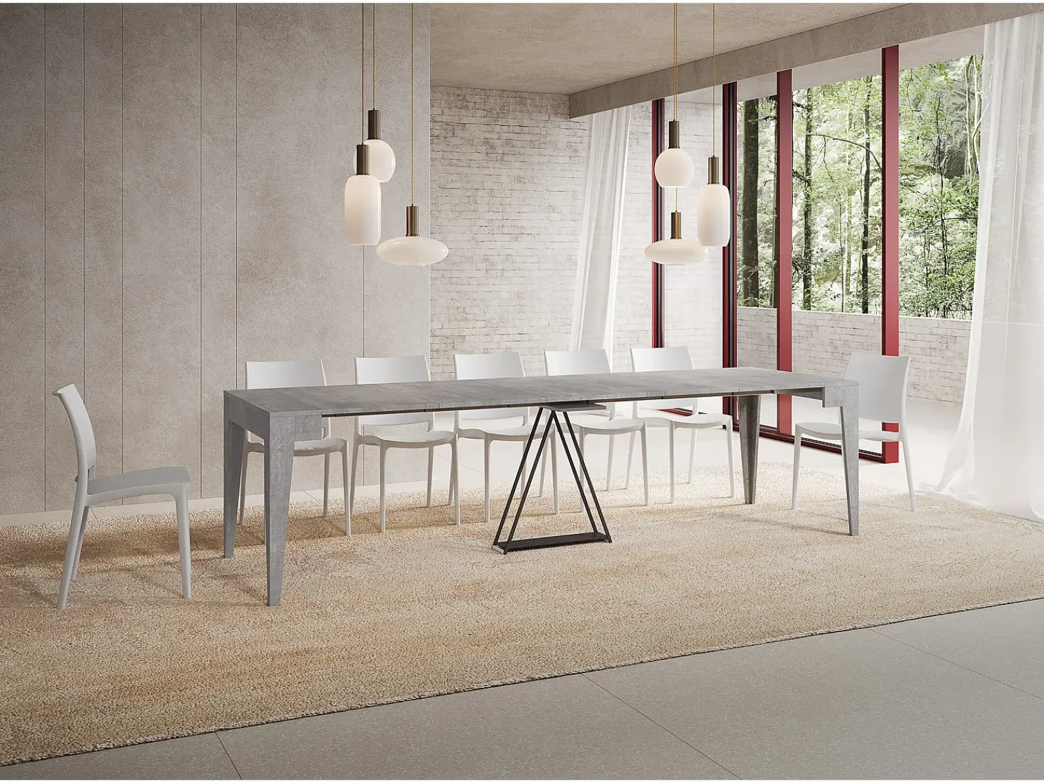 Discount Ityhome Mesa consola extensível 90x42/302 cm Zima cimento Cinzento