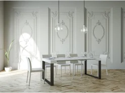 New ITAMOBY Mesa consola extensível 90x40/300 cm Elettra Cinza Branca quadro Antracite Branco