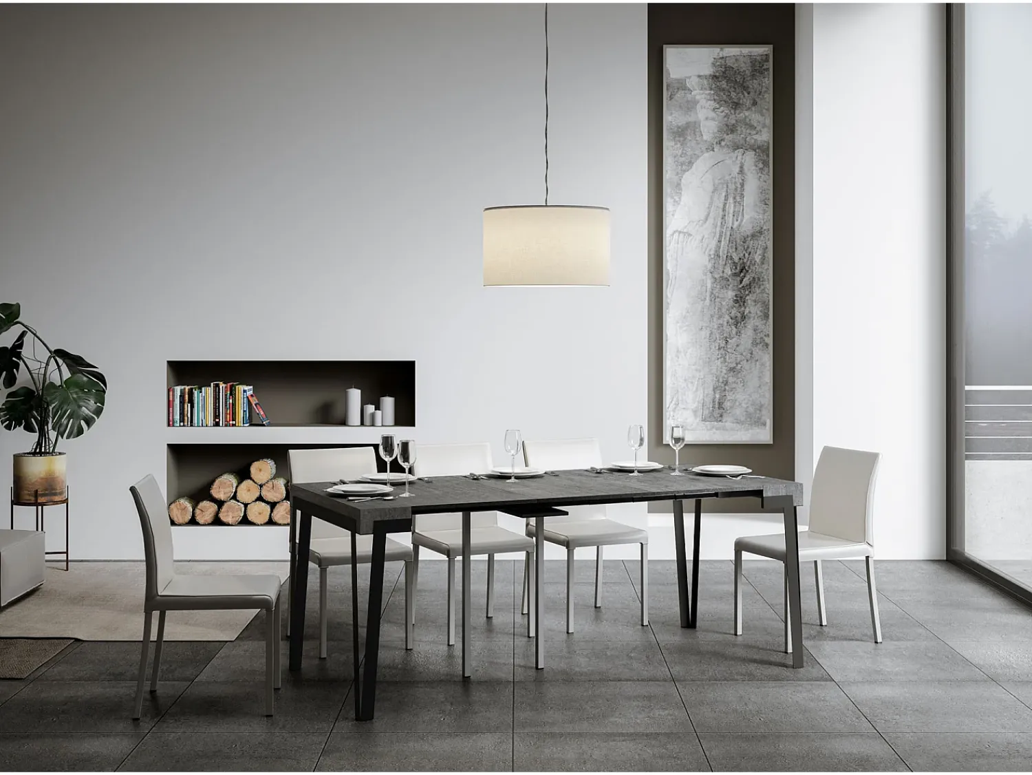 Sale ITAMOBY Mesa consola extensível 90x40/300 cm Rio Cimento quadro Ferrugem Cinzento