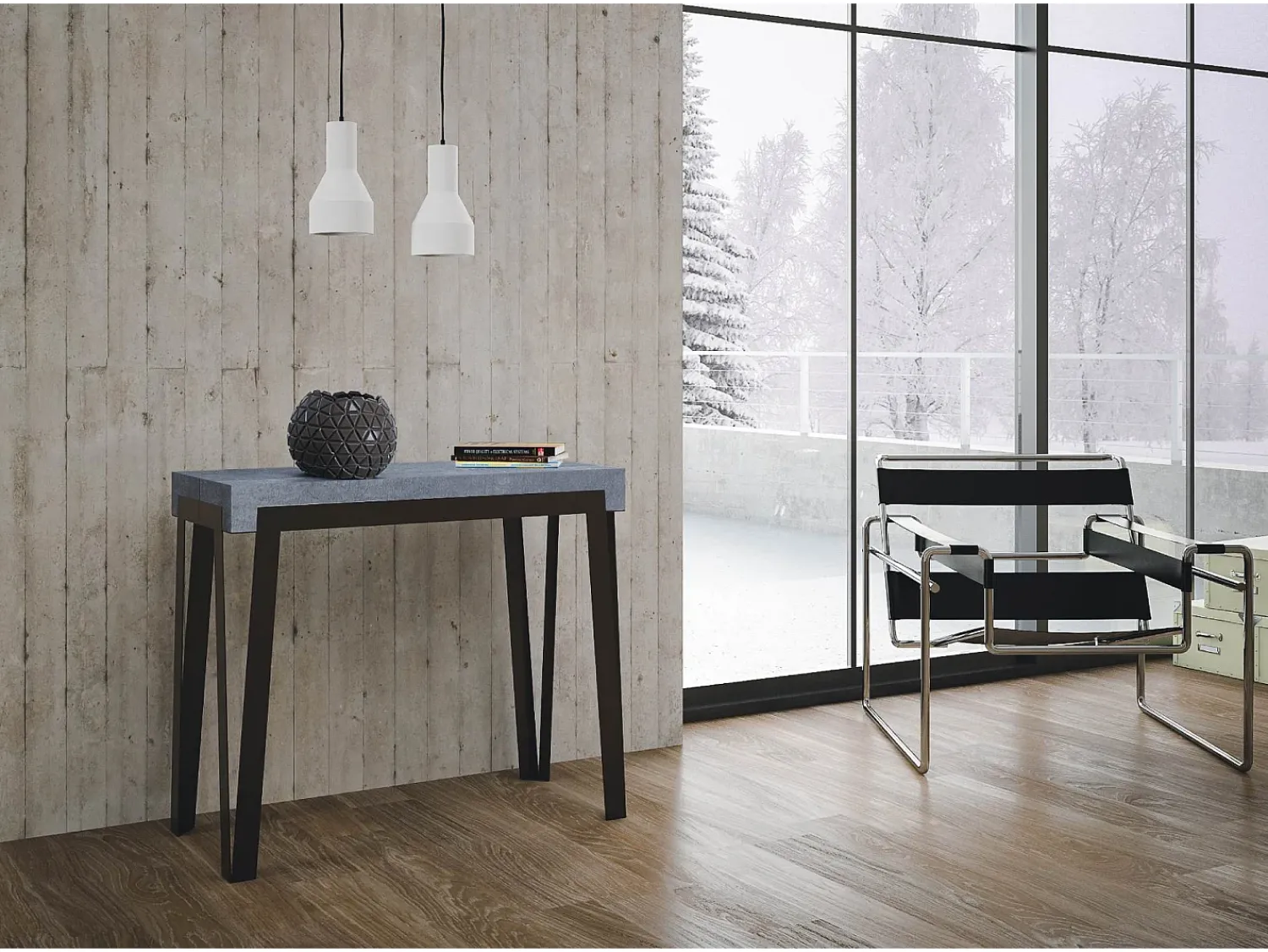 Sale ITAMOBY Mesa consola extensível 90x40/300 cm Rio Cimento quadro Ferrugem Cinzento