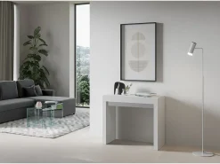Consola*ITAMOBY Mesa consola extensível 90x40/196 cm Roxell Small Cinza Branca Branco