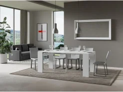 Consola*ITAMOBY Mesa consola extensível 90x40/196 cm Roxell Small Cinza Branca Branco