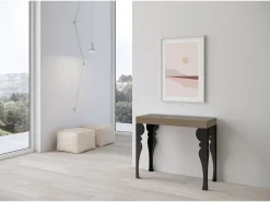 ITAMOBY Mesa consola extensível 90x40/300 cm Paxon Tortora quadro Antracite^ Consola