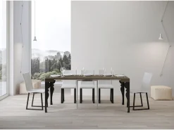 ITAMOBY Mesa consola extensível 90x40/300 cm Paxon Tortora quadro Antracite^ Consola