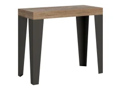 Consola*ITAMOBY Mesa consola extensível 90x40/300 cm Flame Carvalho Natural quadro Antracite Natural claro