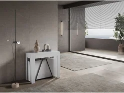 ITAMOBY Mesa consola extensível 90x42/302 cm Scicca Cinza Branca^ Consola