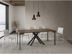 Ityhome Mesa consola extensível 90x40/196 cm Krack Small nogueira pernas antracite^ Consola