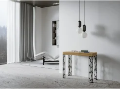 Discount ITAMOBY Mesa consola extensível 90x40/300 cm Ghibli Carvalho Natural quadro Antracite Natural claro