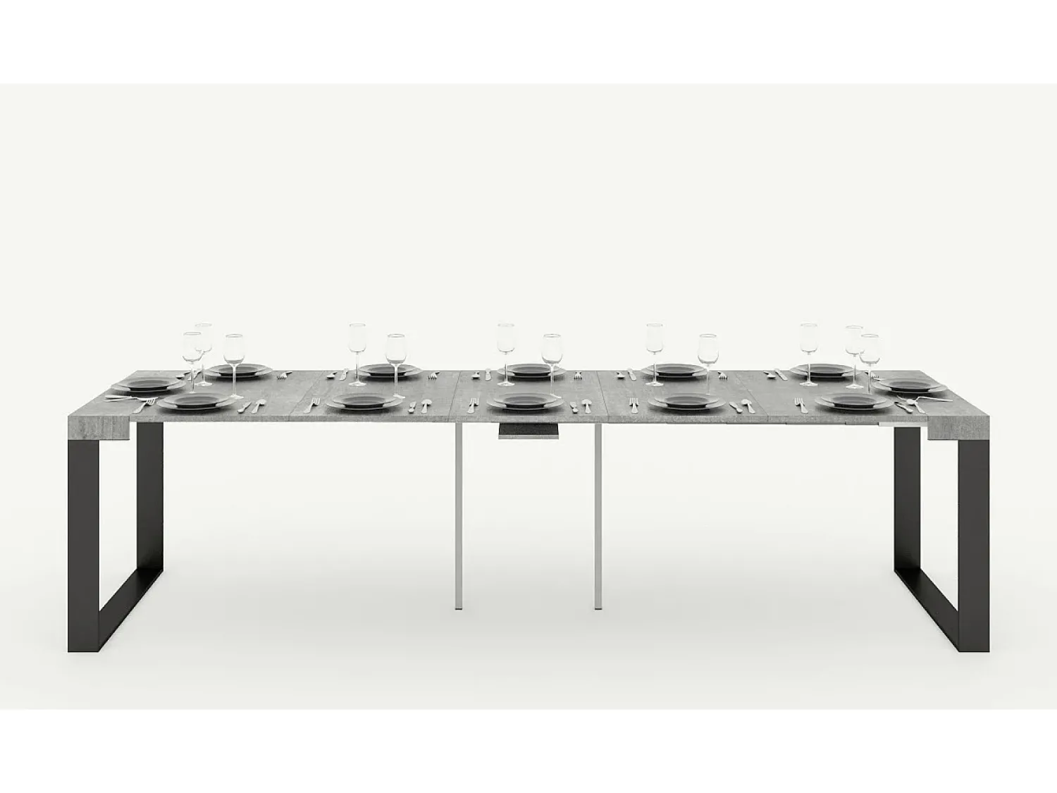 Consola|ITAMOBY Mesa consola extensível 90x40/196 cm Elettra Small Nogueira quadro Antracite Natural escuro