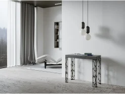 Consola|ITAMOBY Mesa consola extensível 90x40/300 cm Ghibli Cimento quadro Antracite Cinzento