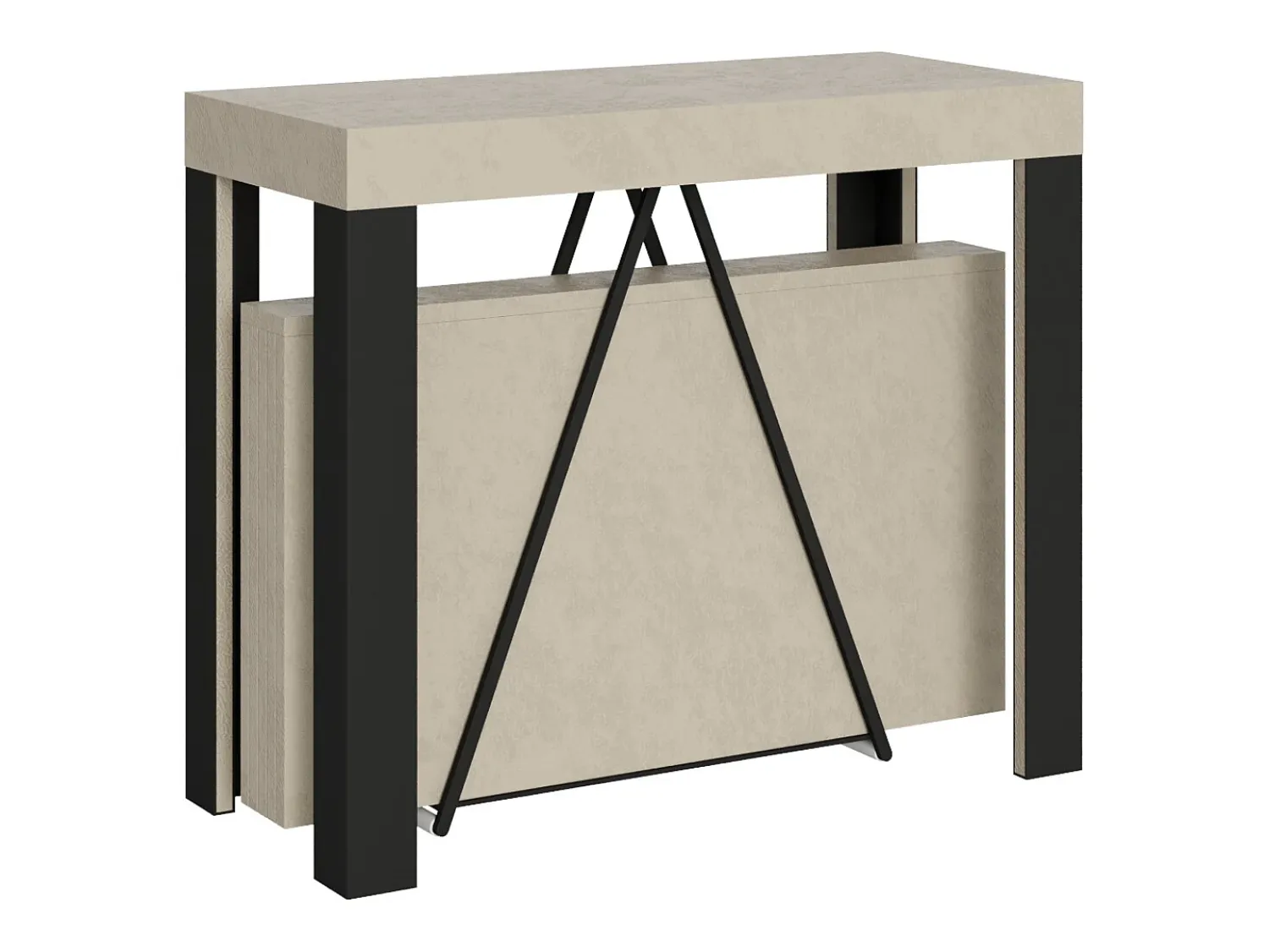 Hot Ityhome Mesa consola extensível 90x40/196 cm Tarax Small caxemira quadro antracite Cinzento